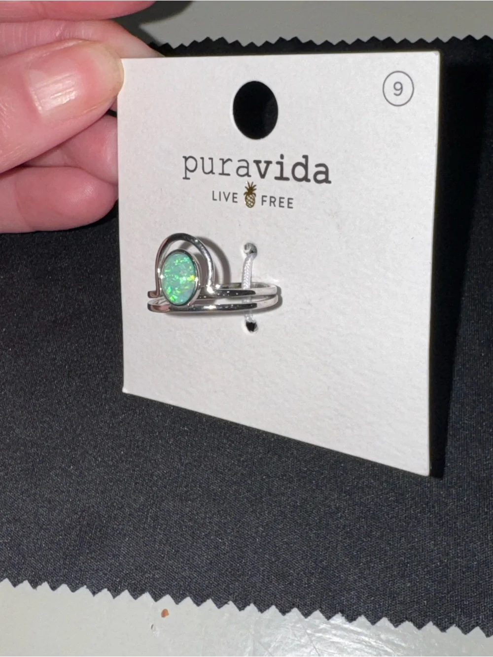 Pura Vida Crowned Blue Opal Ring Size 9 NWT